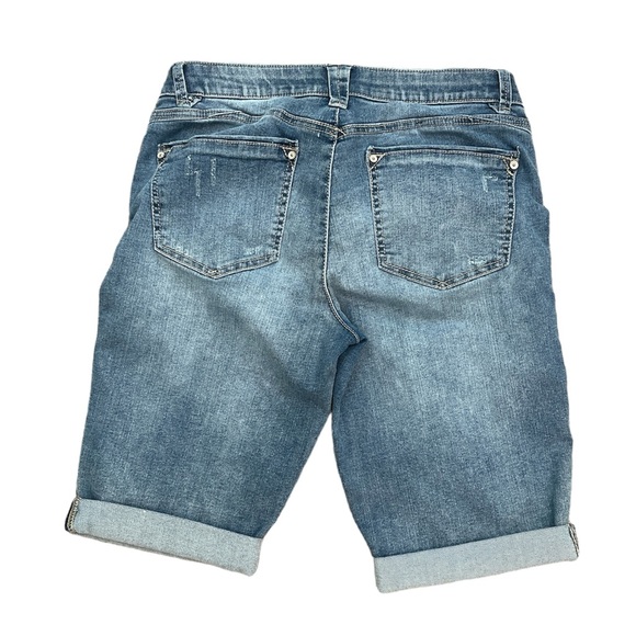 Wit & Wisdom | “Ab Solution” distressed denim Bermuda jean shorts Sz 8 - Picture 4 of 9